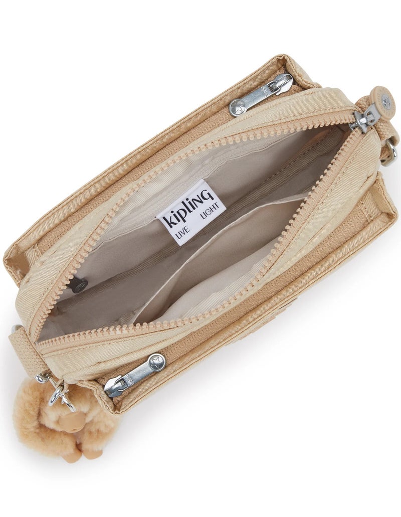 kipling Abanu Small Female Crossbody - Sparkled Beige - Image 3